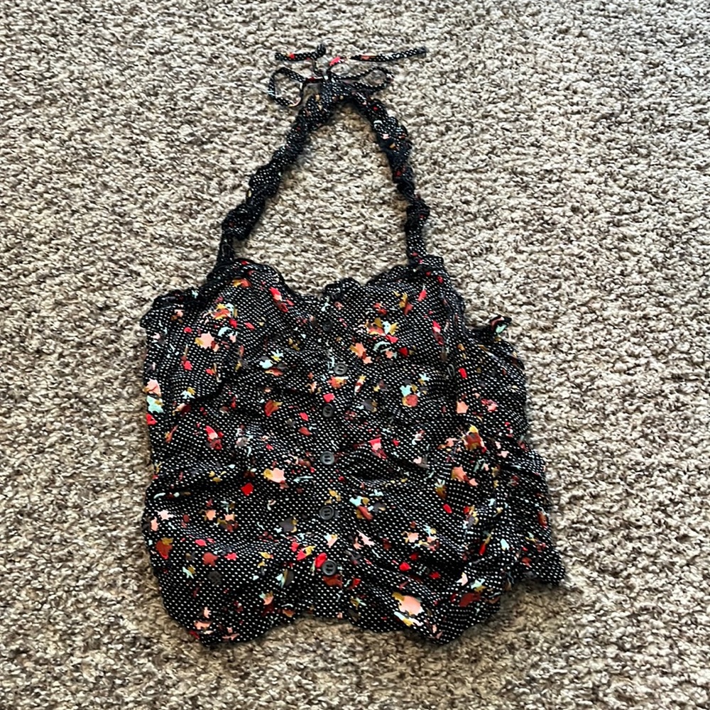 Free people floral halter crop top🌺
